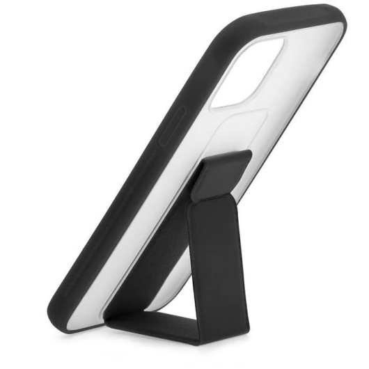 Силиконовый чехол Friendly case с магнитной подставкой для Samsung Galaxy A72 Прозрачный-Черный