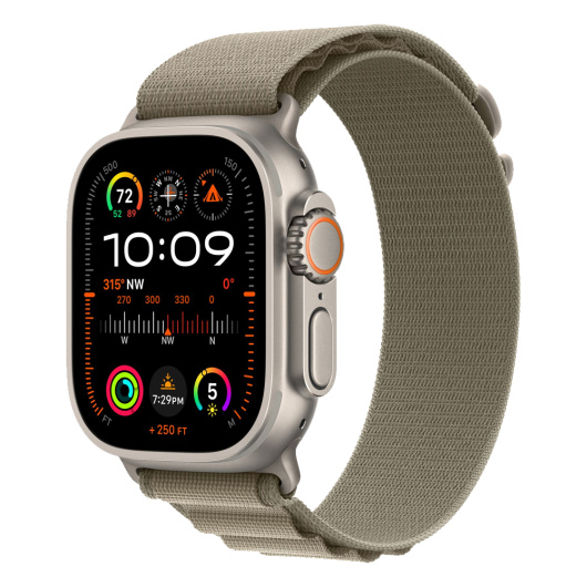 Умные часы Apple Watch Ultra 2 GPS+Cellular 49mm Titanium Case with Olive  Alpine Loop M
