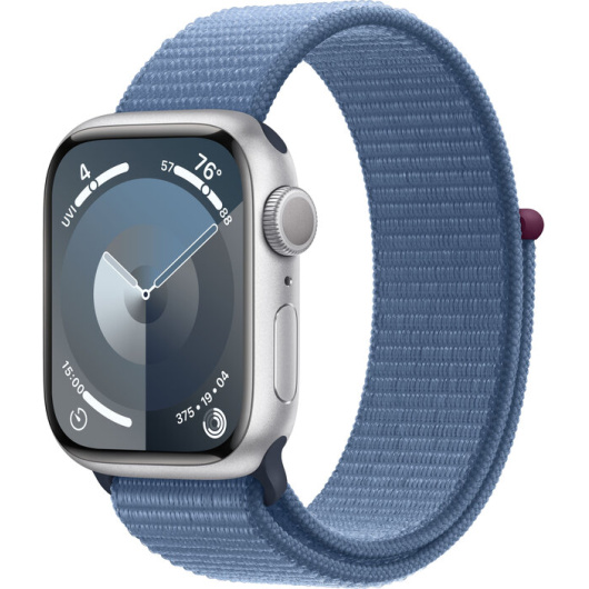 Умные часы Apple Watch Series 9 45 мм Aluminium Case with Blue Sport Loop Серебристый MR9F3