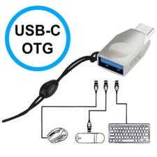Переходник OTG Hoco UA9  USB - Type C - USB Серебристый