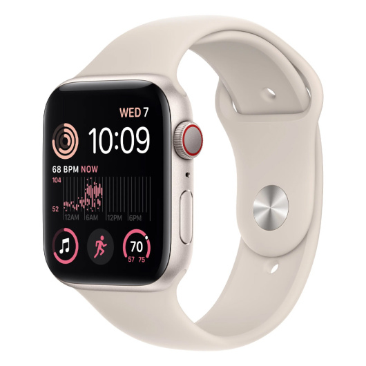 Умные часы Apple Watch Series SE Gen 2 44мм Aluminum Case with Sport Band Сияющая звезда M/L