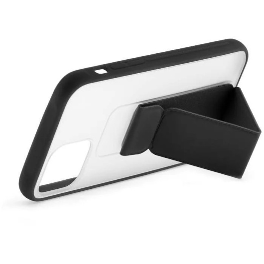 Силиконовый чехол Friendly case с магнитной подставкой для Samsung Galaxy A72 Прозрачный-Черный