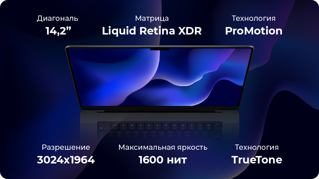 Ноутбук Apple MacBook Pro 14 2023 M3 Max 36GB/1024GB Серебристый (MRX83)